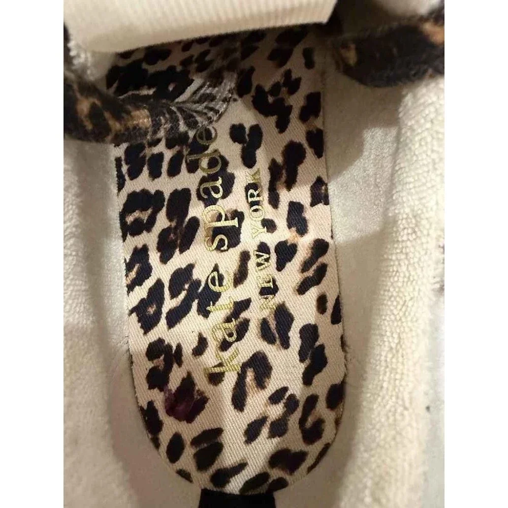 Kate Spade K As In Kate Court Leopard Canvas Sneakers Shoes 11B